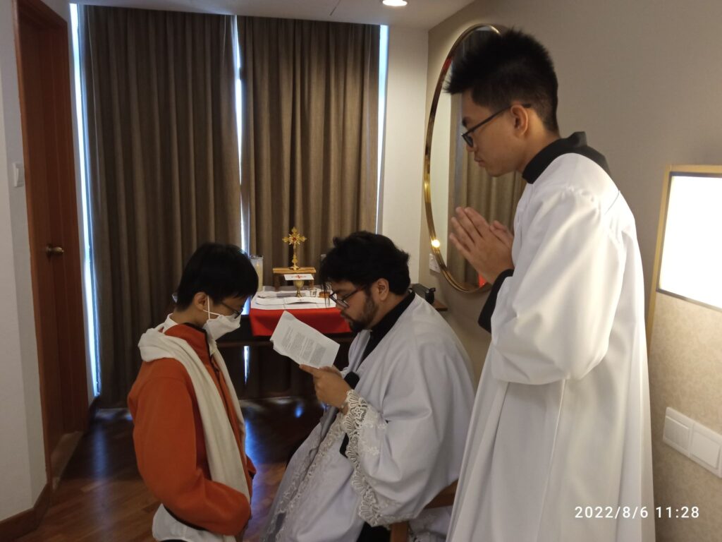 Confirmation of Timothy Tan at Singapore Mission of St. Mary's 2 Examination of the Catechumen